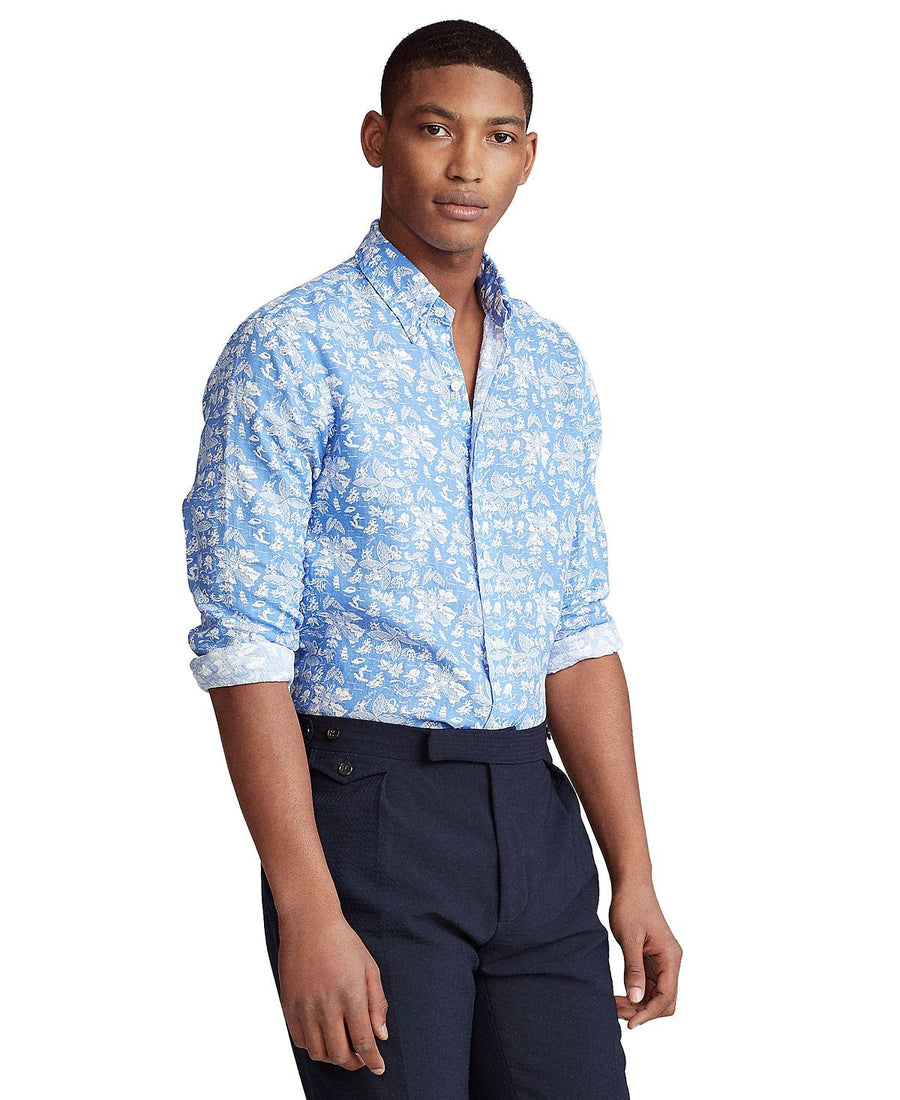 Polo Ralph Lauren Classic-fit Tropical Linen Shirt Caribbean Excursion
