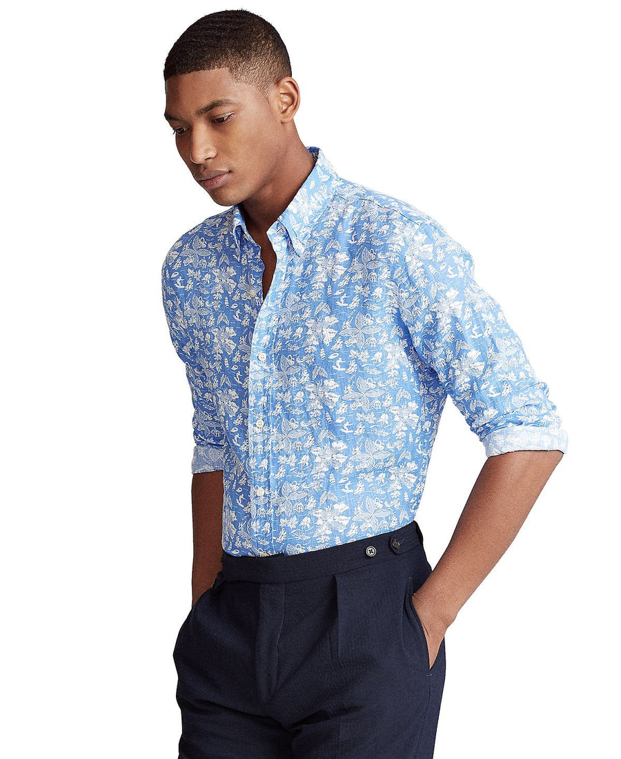 Polo Ralph Lauren Classic-fit Tropical Linen Shirt Caribbean Excursion