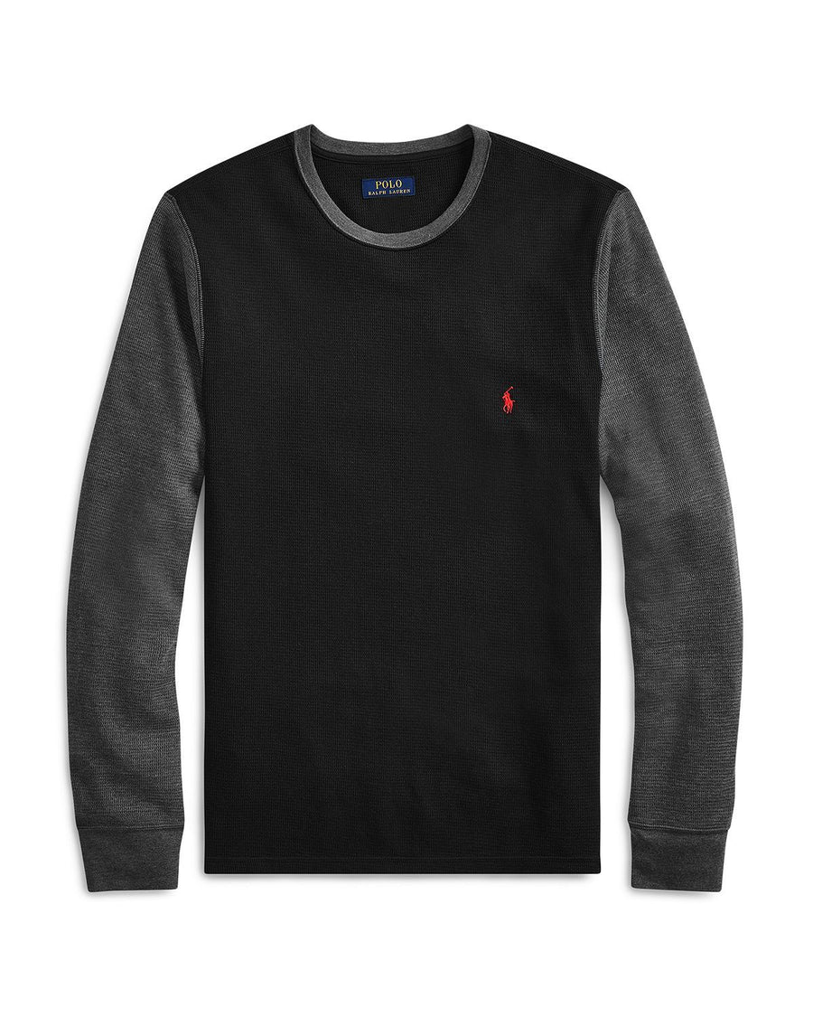 Polo Ralph Lauren Color-block Long-sleeve Crewneck Tee Black