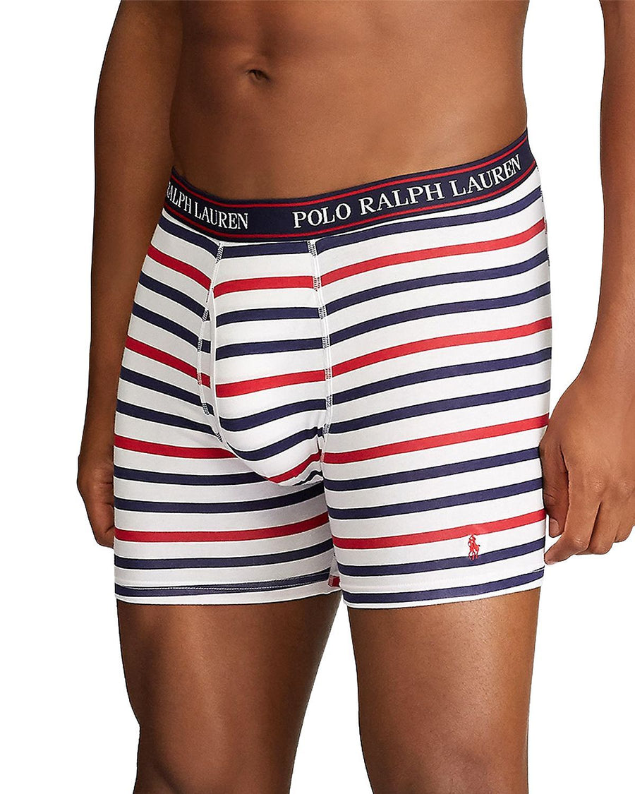 Polo Ralph Lauren Cotton-blend 4-way Stretch Classic-fit Boxer Briefs Pack Of 3 Navy/White/Light Blue