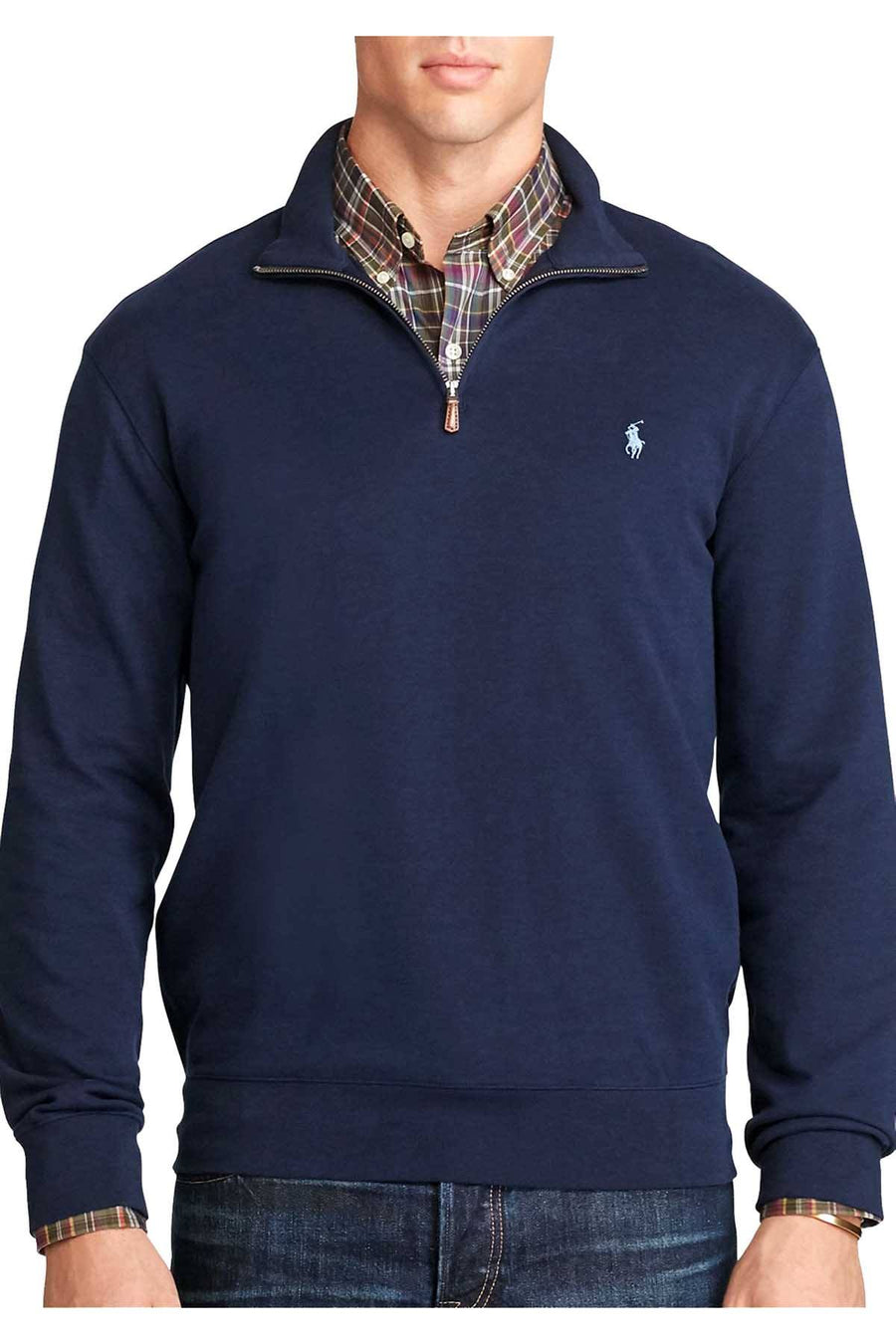 Polo Ralph Lauren Cruise Navy Big/Tall Mock Neck Half Zip Pullover