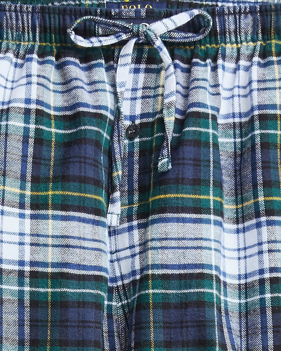 Polo Ralph Lauren Flannel Classic Pajama Pants Blue Gold Plaid