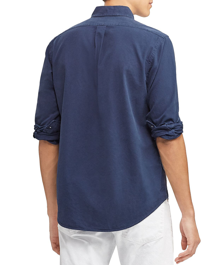 Polo Ralph Lauren Garment-dyed Slim Fit Button-down Shirt Navy