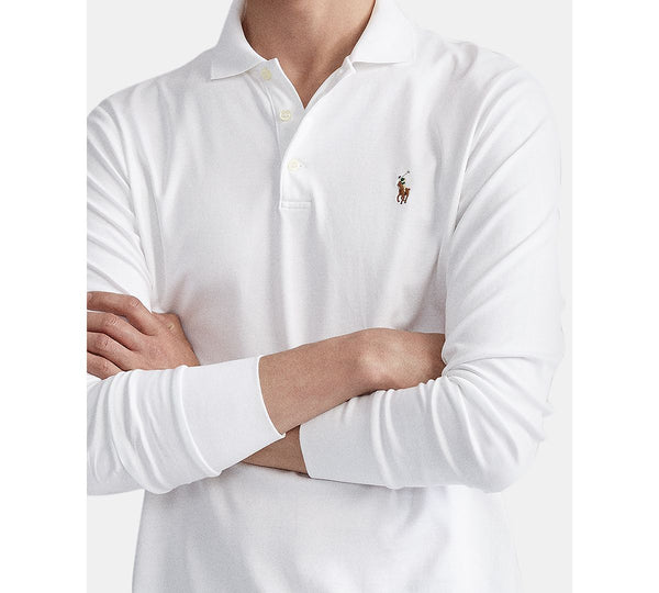 Polo Ralph Lauren Long Sleeve Soft Cotton Polo Shirt White