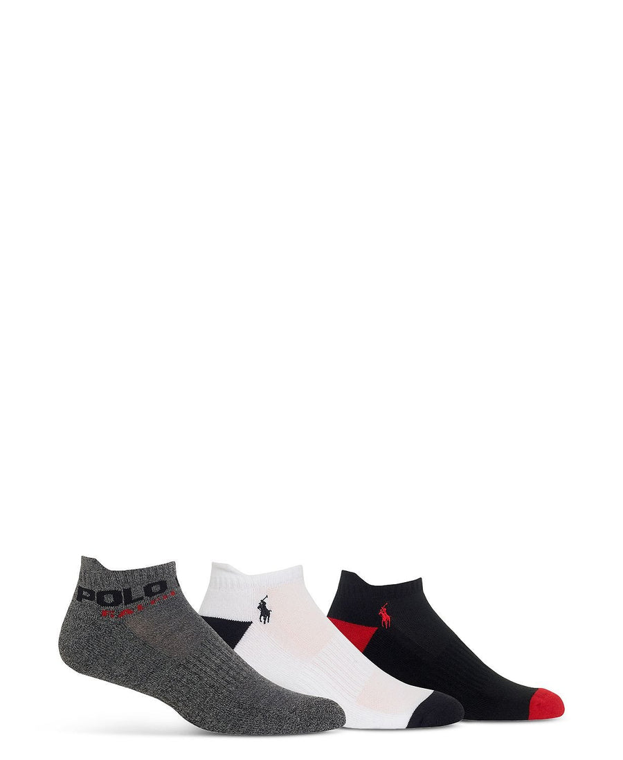 Polo Ralph Lauren Low-cut Socks Pack Of 3 Black/white/gray