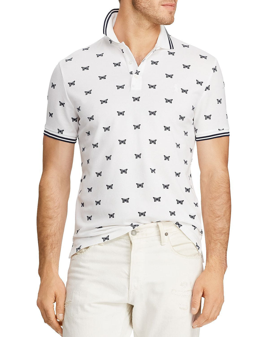 Polo Ralph Lauren Mesh Custom Slim Fit Polo Shirt White