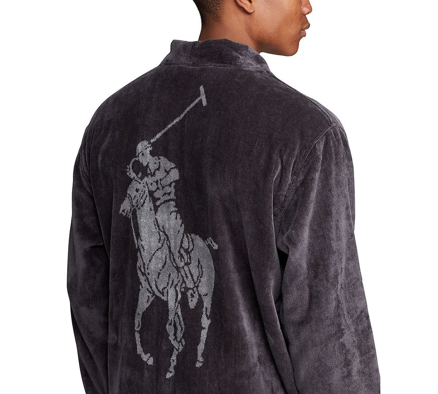 Polo Ralph Lauren Pony Velour Bathrobe Dark Slate