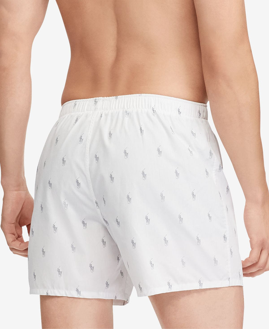 Polo Ralph Lauren Pony-print Woven Cotton Boxer Briefs White