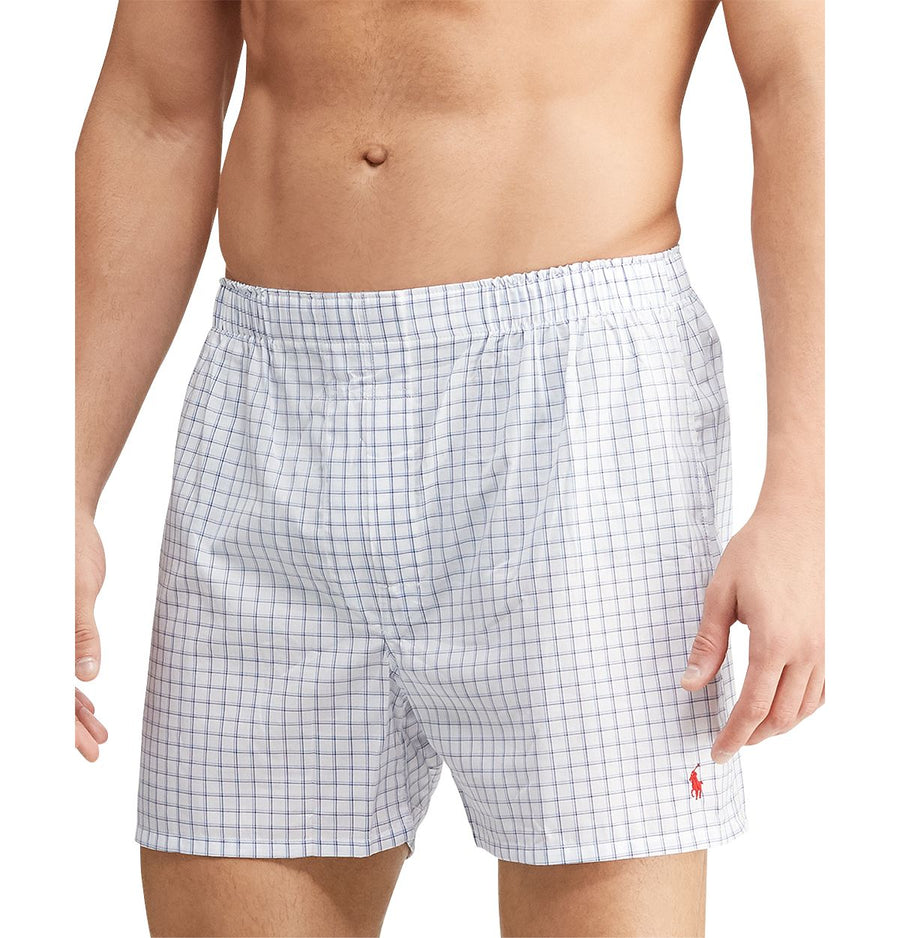 Polo Ralph Lauren Printed Boxers Pack Of 3 White/Blue