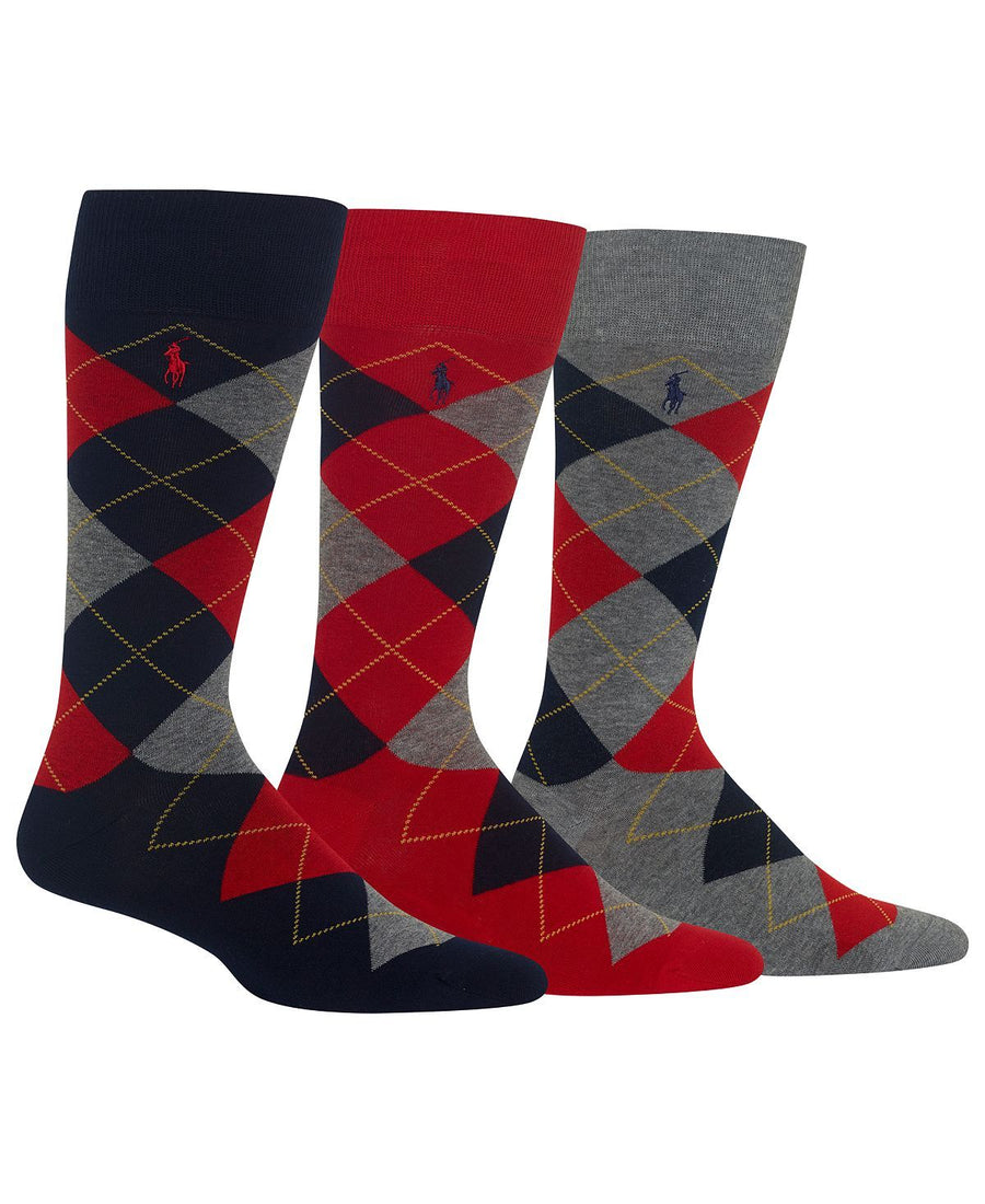 Polo Ralph Lauren Ralph Lauren Socks Dress Argyle Crew 3 Pack Socks Red/navy
