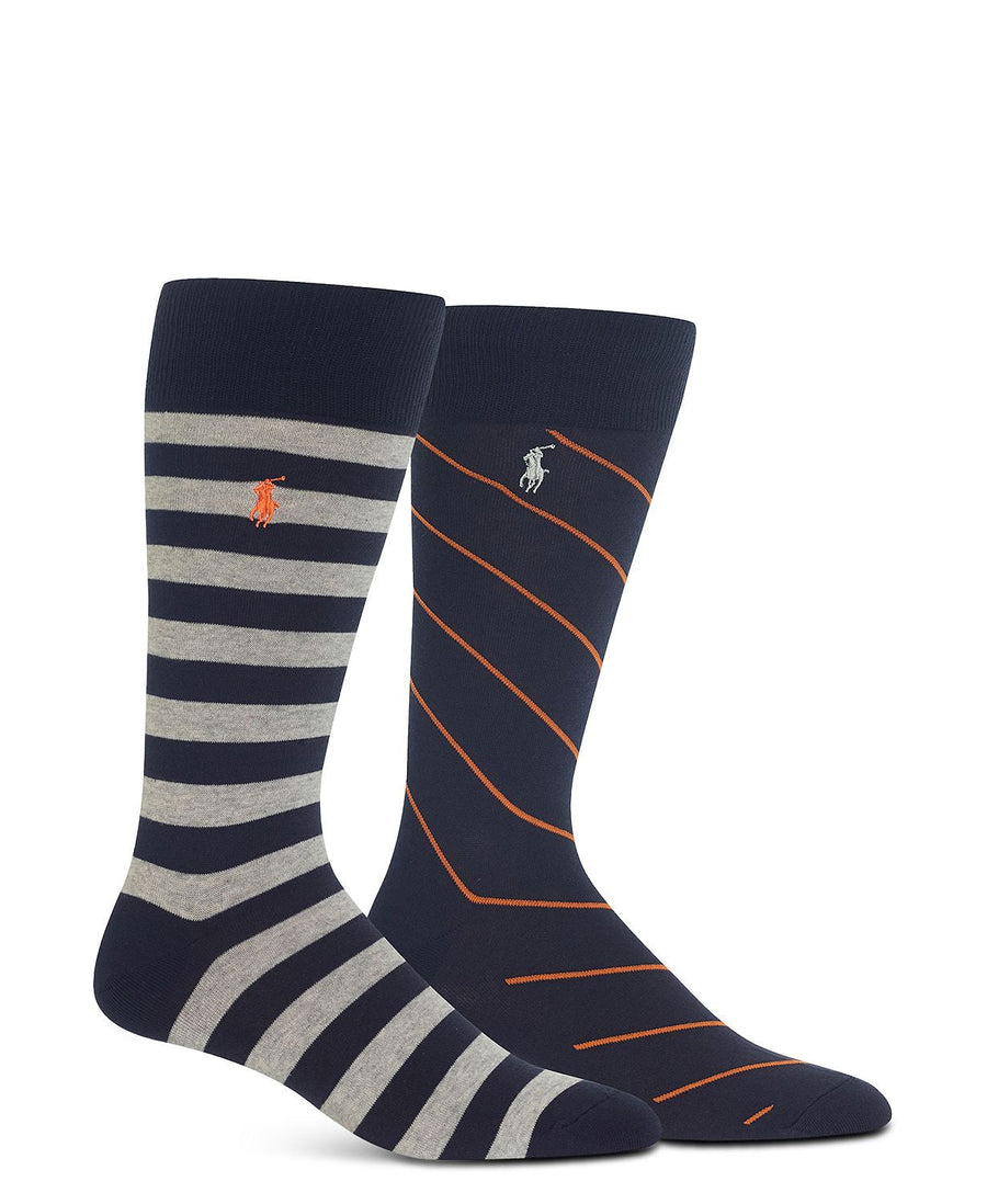 Polo Ralph Lauren Rugby Stripe Socks Gray Heather
