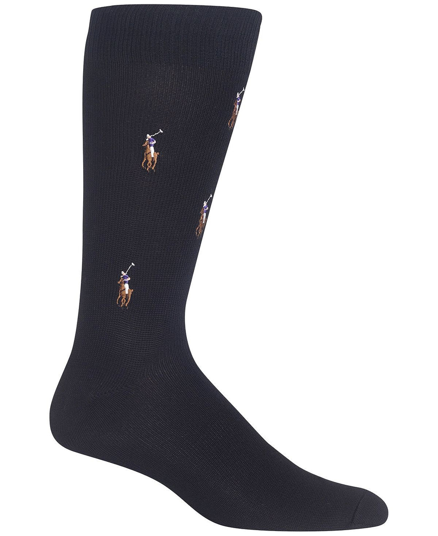 Polo Ralph Lauren Socks Polo Player Dress Crew Sock Black/purple