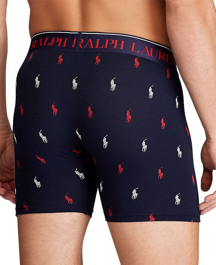 Polo Ralph Lauren Stretch Jersey Boxer Brief Cruise Navy W/red & White Pp
