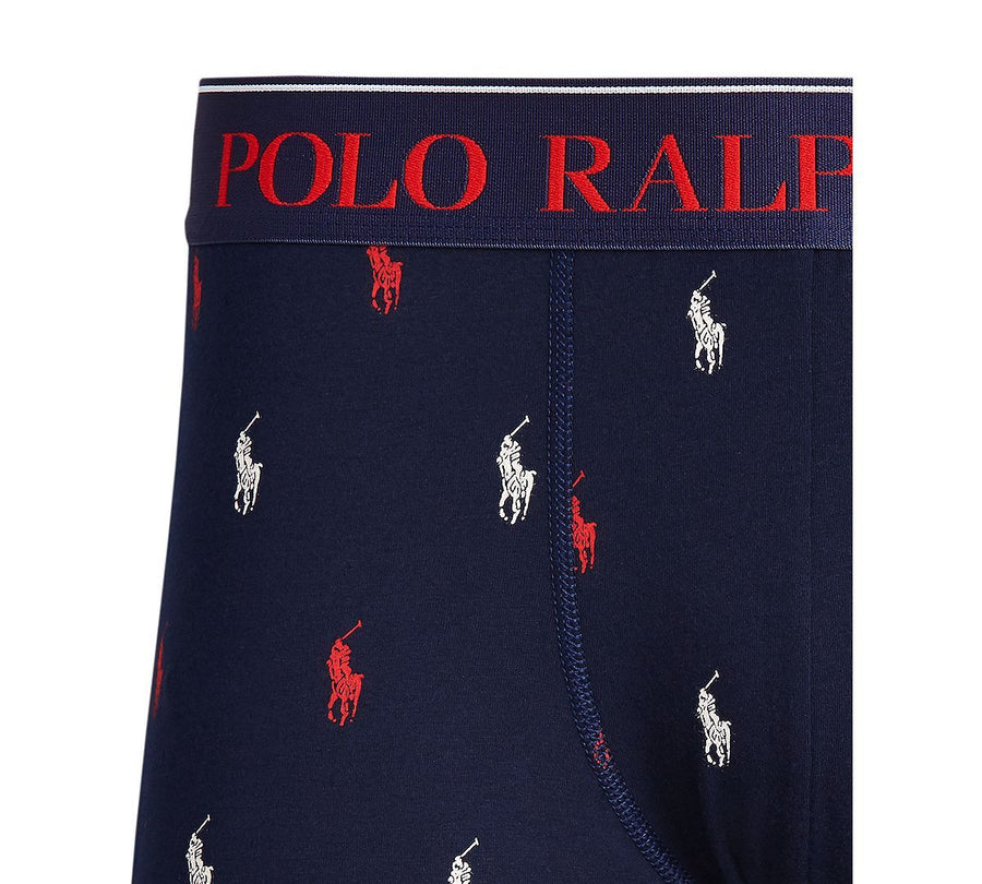 Polo Ralph Lauren Stretch Jersey Boxer Brief Cruise Navy W/red & White Pp