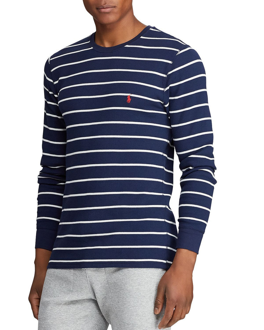 Polo Ralph Lauren Striped Long-sleeve Crewneck Tee Cruise Navy Nevis Stripe
