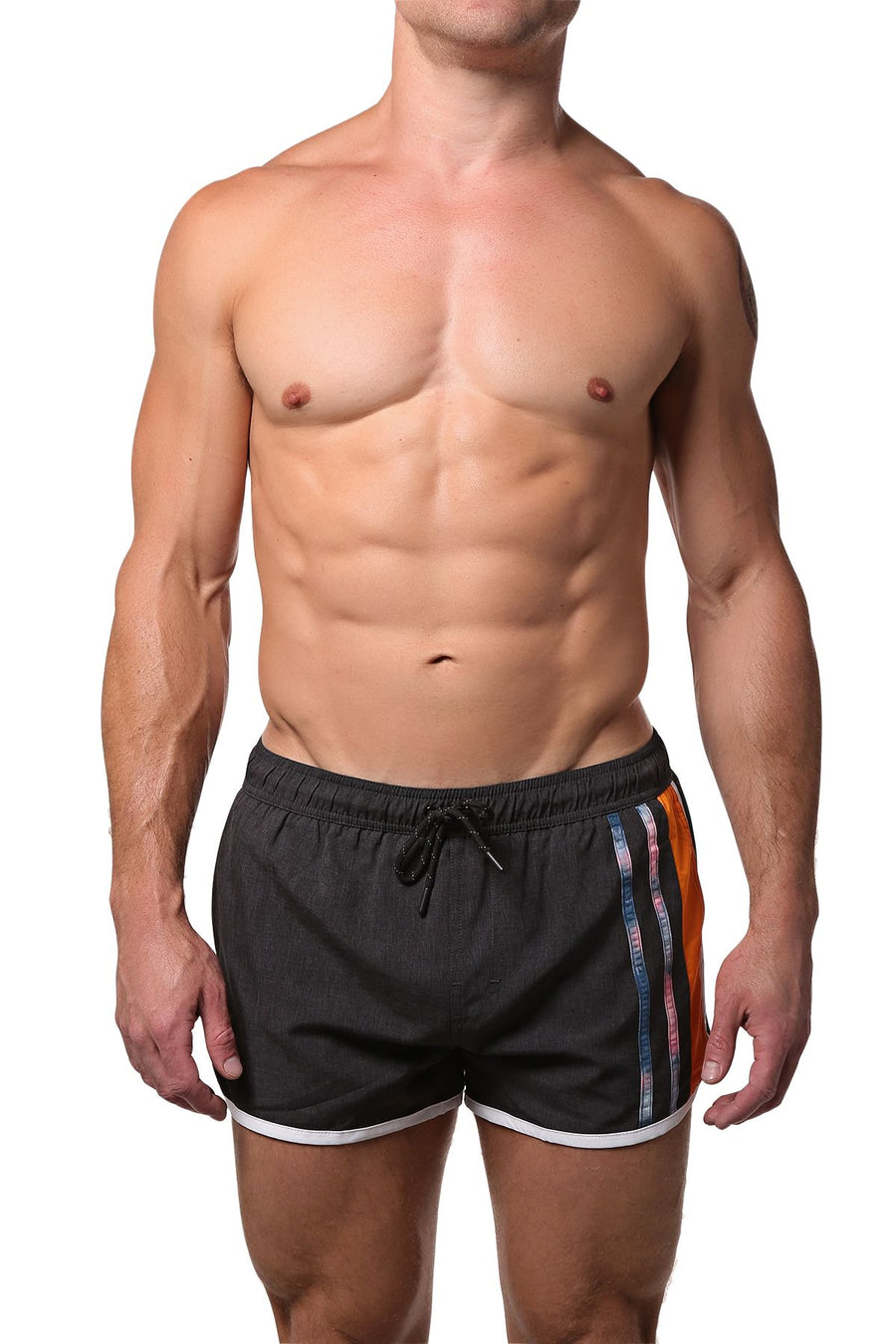 PoolBoy Charcoal Retro Side Split Short