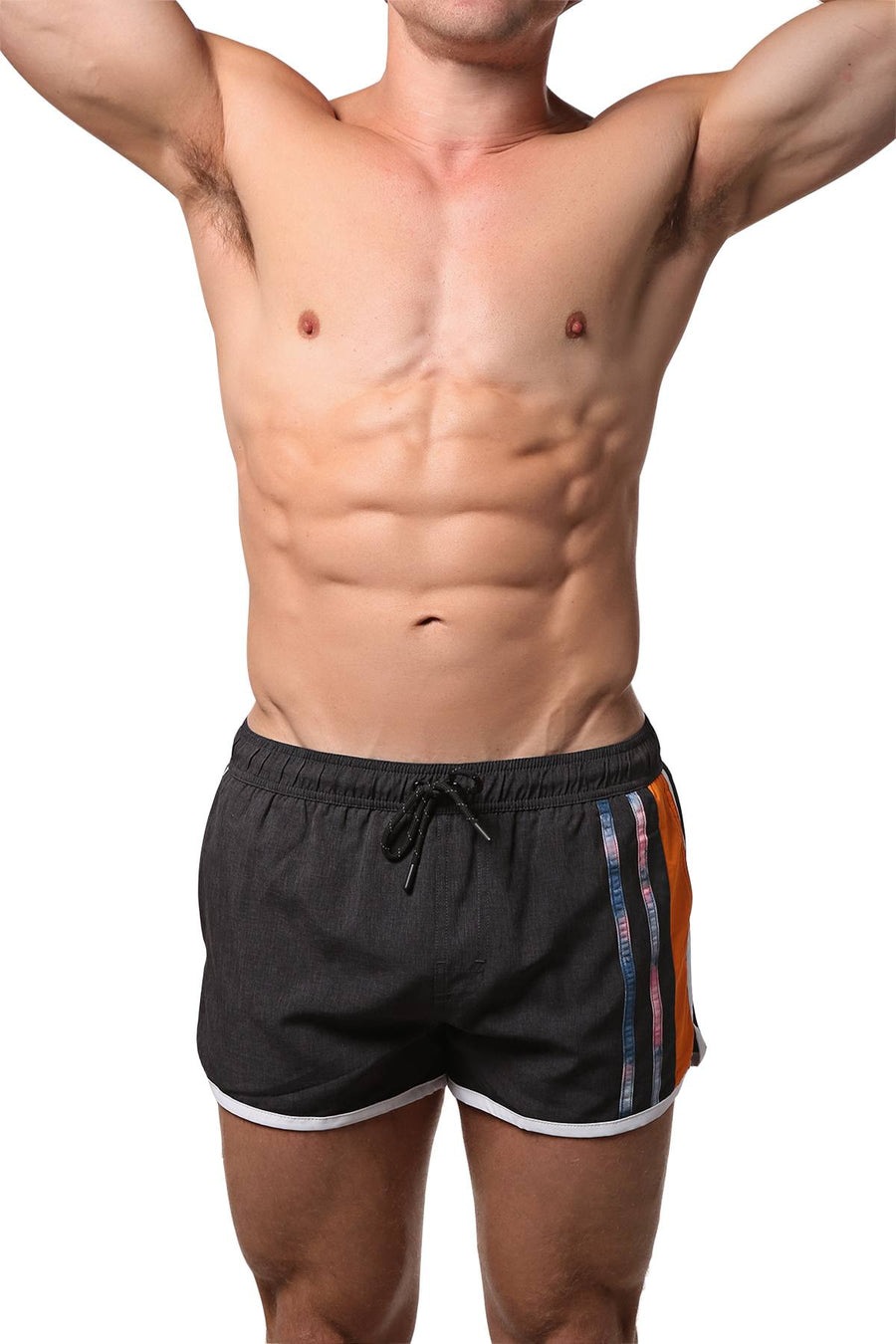 PoolBoy Charcoal Retro Side Split Short