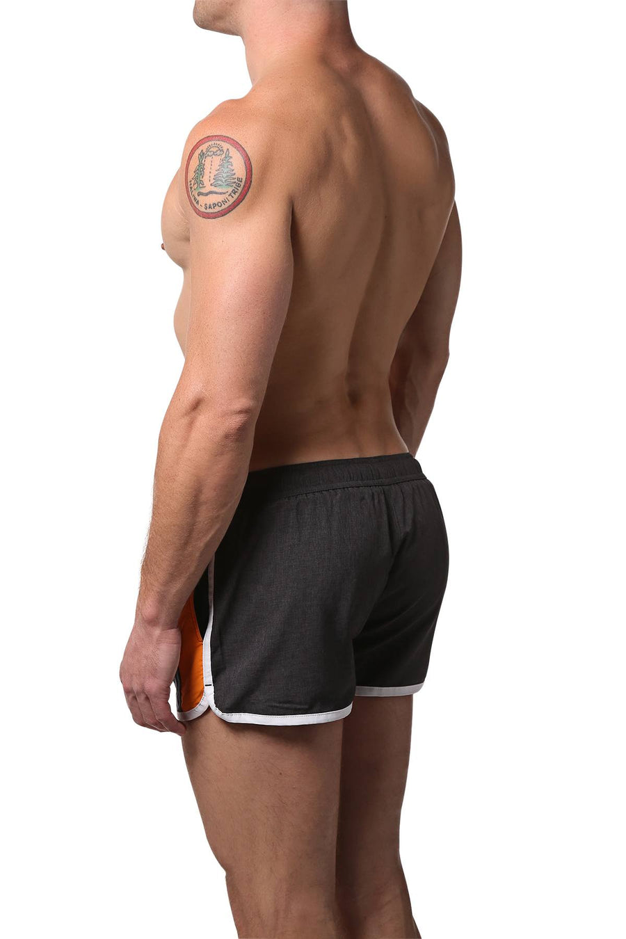PoolBoy Charcoal Retro Side Split Short