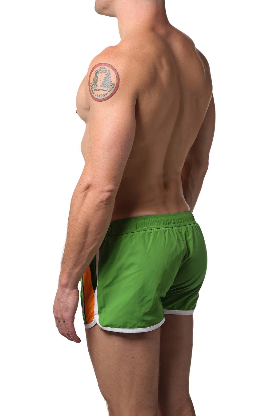 PoolBoy Green Retro Side Split Short