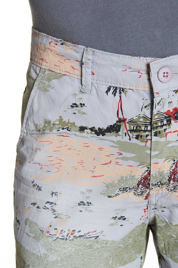 Pop Icon Blue Island Flat Front Short