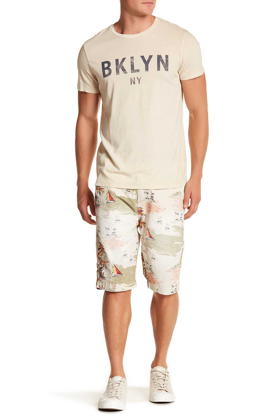 Pop Icon Cream Island Flat Front Short