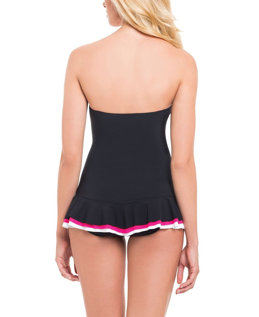 Profile By Gottex Tutti Frutti Strapless Tummy-control Swimdress Black/Pink