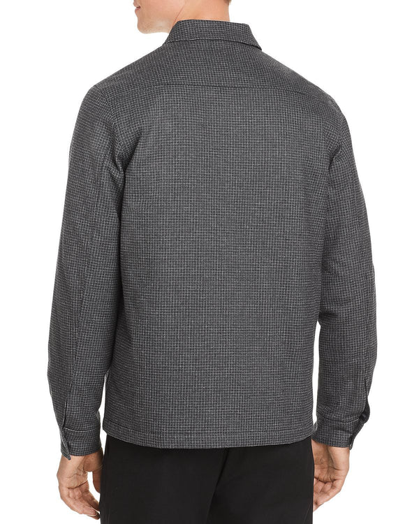 Ps Paul Smith Micro-houndstooth Shirt Jacket Gray Black