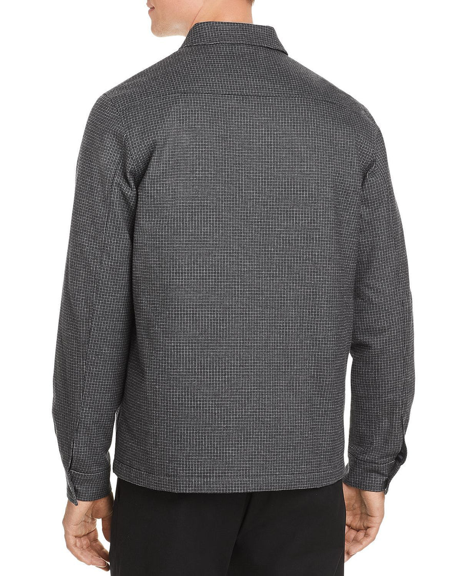 Ps Paul Smith Micro-houndstooth Shirt Jacket Gray Black