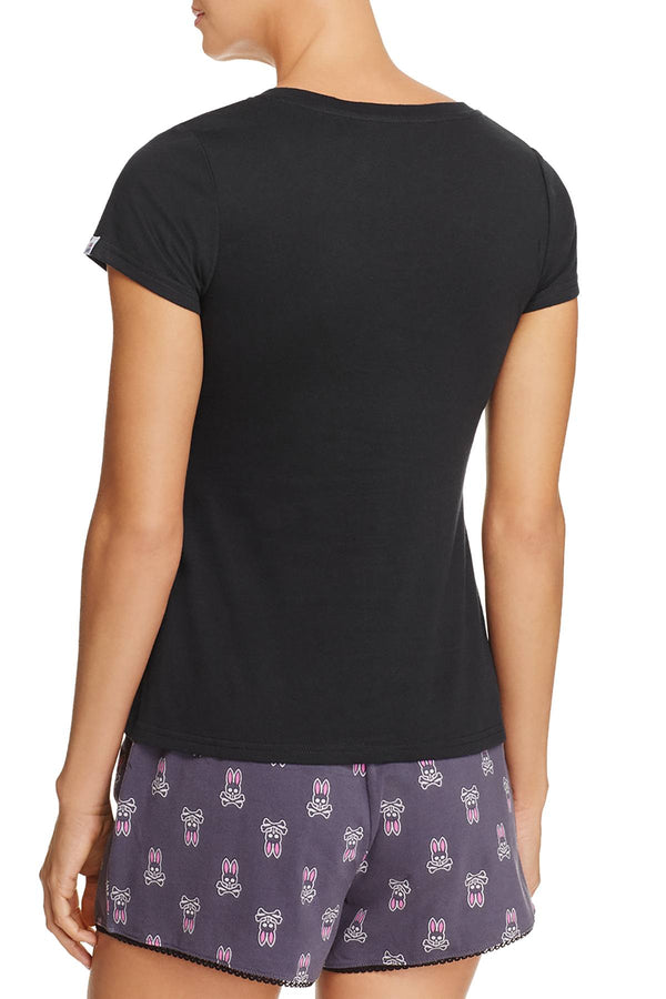 Psycho Bunny Black-Sand Grande Bunny V-Neck Tee