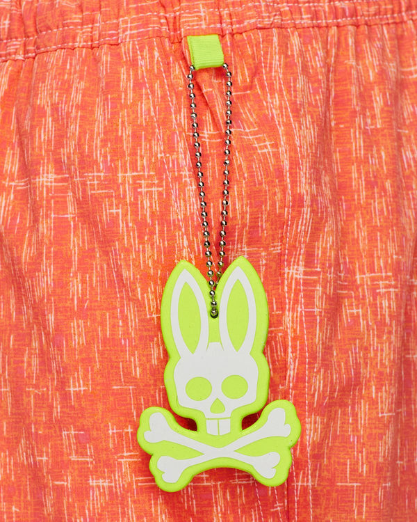 Psycho Bunny Crosshatch Print Swim Trunks Paradise