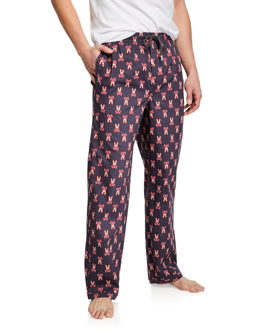 Psycho Bunny Men's Woven Lounge Pant, Port Peacoat Bunny