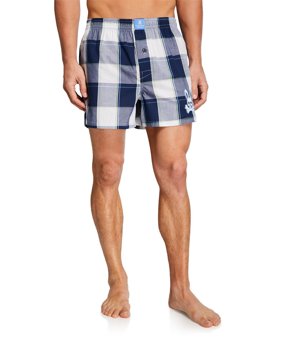 Psycho Bunny Plaid Boxers Blue