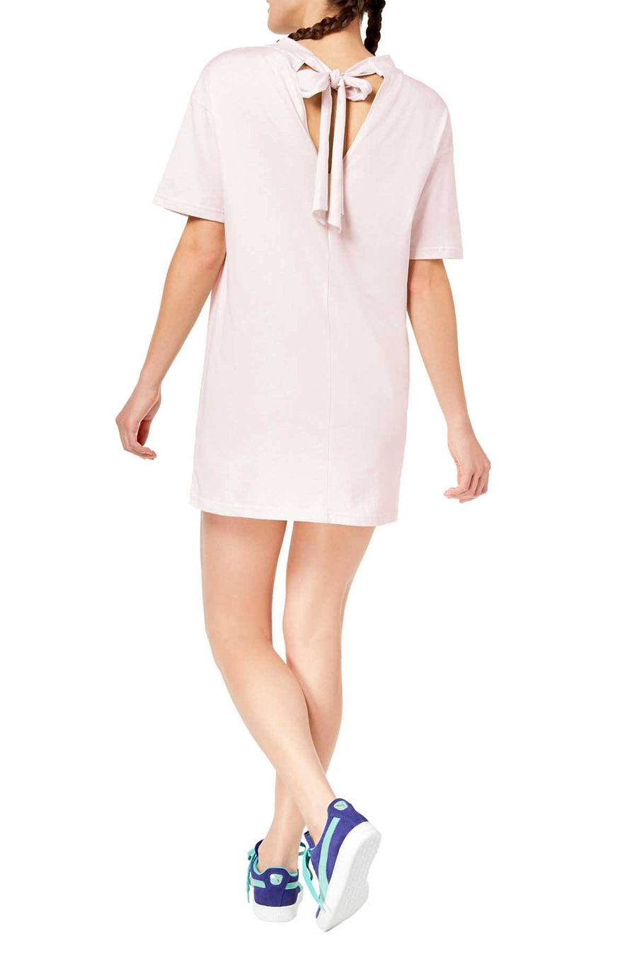 Puma Pearl Pink Cotton Bow T-Shirt Dress