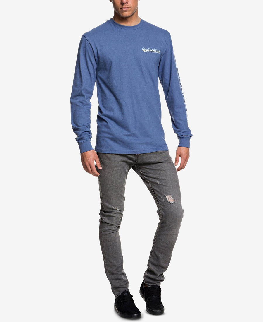 Quiksilver Twin Fin Blend Logo Graphic T-shirt Bijou Blue