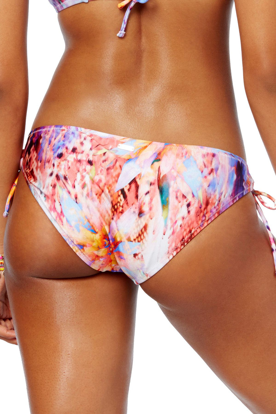 Raisins Crystal Cove Side Tie Bikini Bottom in Pink Print
