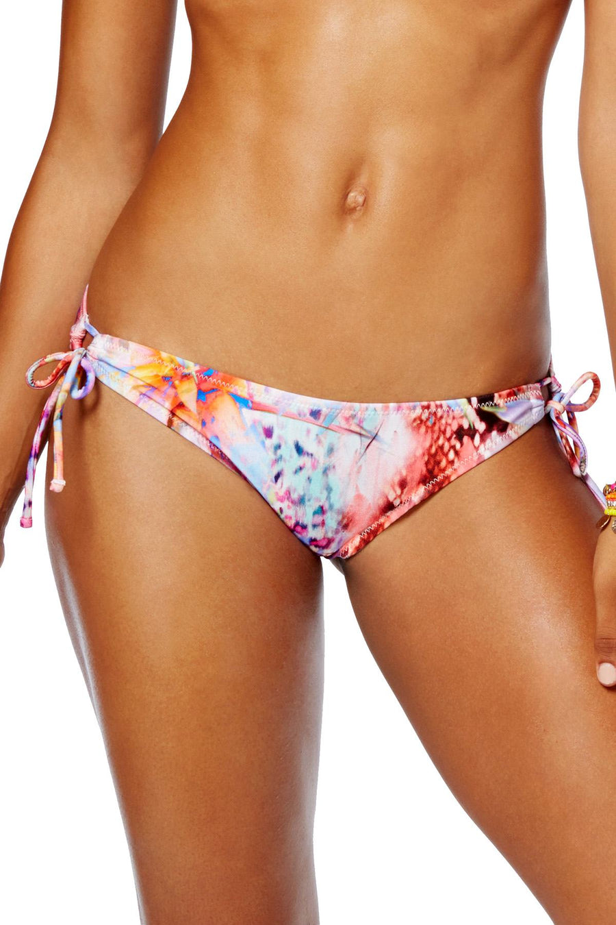 Raisins Crystal Cove Side Tie Bikini Bottom in Pink Print