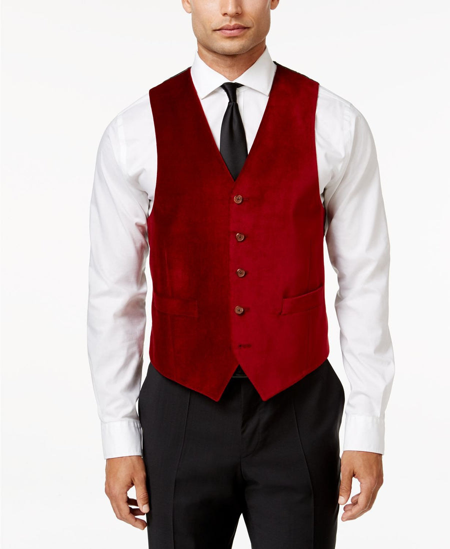 Ralph Lauren Classic-fit Red Velvet Vest Red