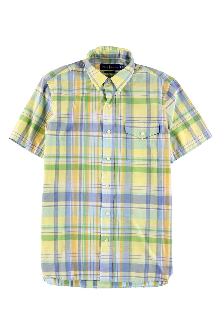 Ralph Lauren Yellow/Aqua Standard Beach Button Up Shirt