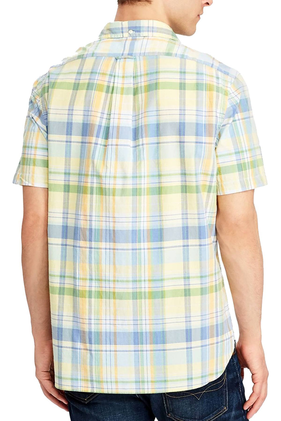 Ralph Lauren Yellow/Aqua Standard Beach Button Up Shirt