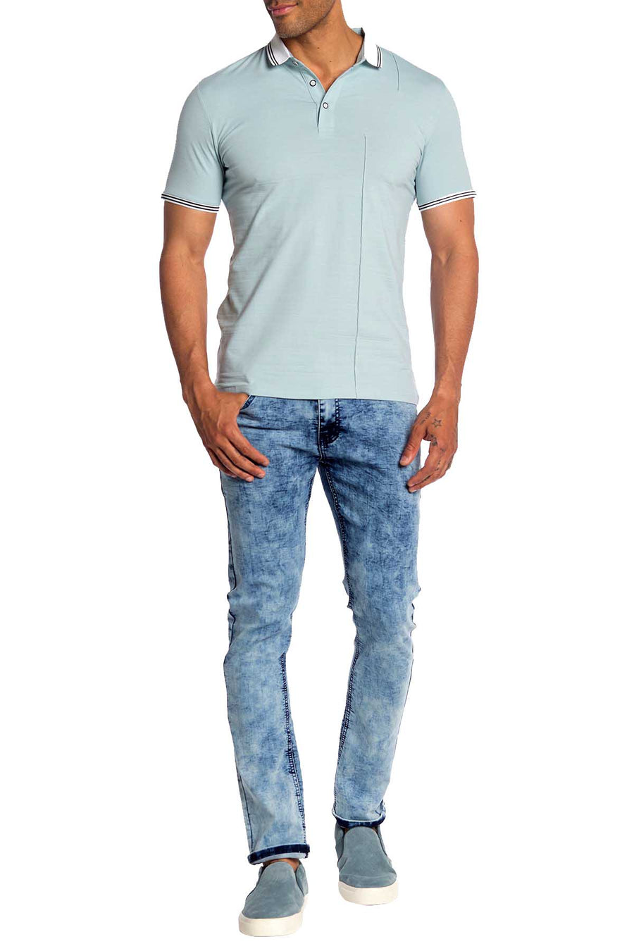 Recess Jeans Light Blue Solid Stretch Slim Jean