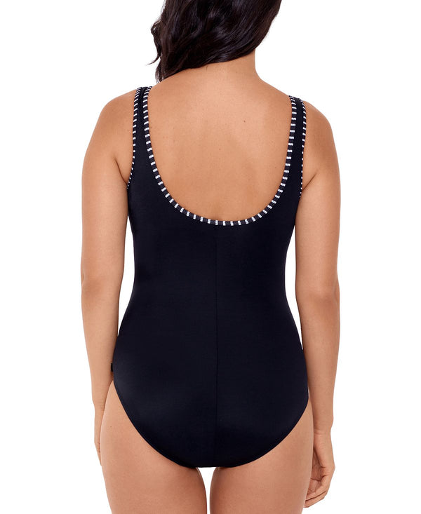 Reebok Our Zips Are Sealed Zipper One-piece Swimsuit Black