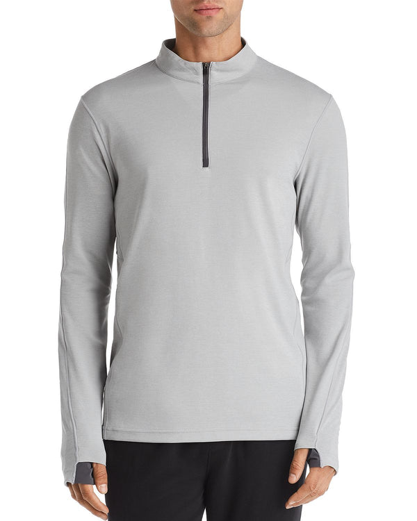 Reigning Champ Trial Long-sleeve Quarter-zip Tee Heather Gray