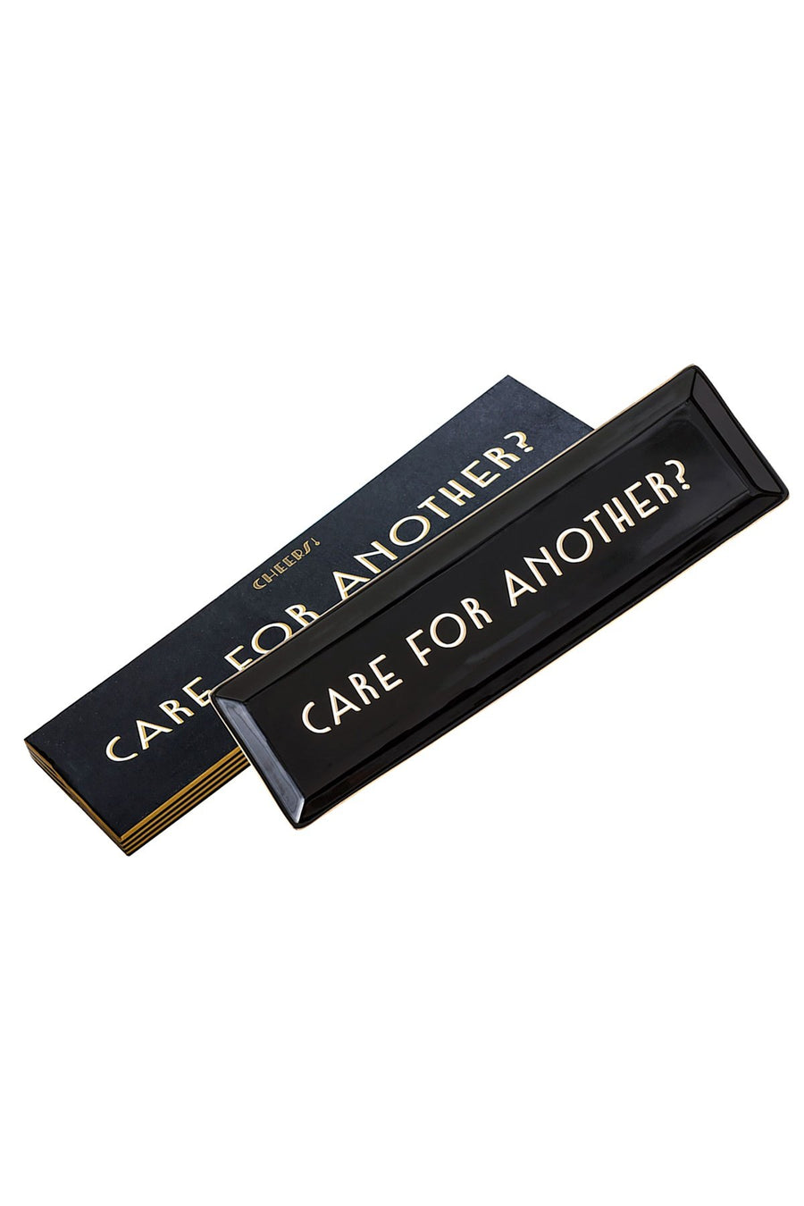 Rosanna Black/Gold 'Care For Another?' Porcelain Serving Tray