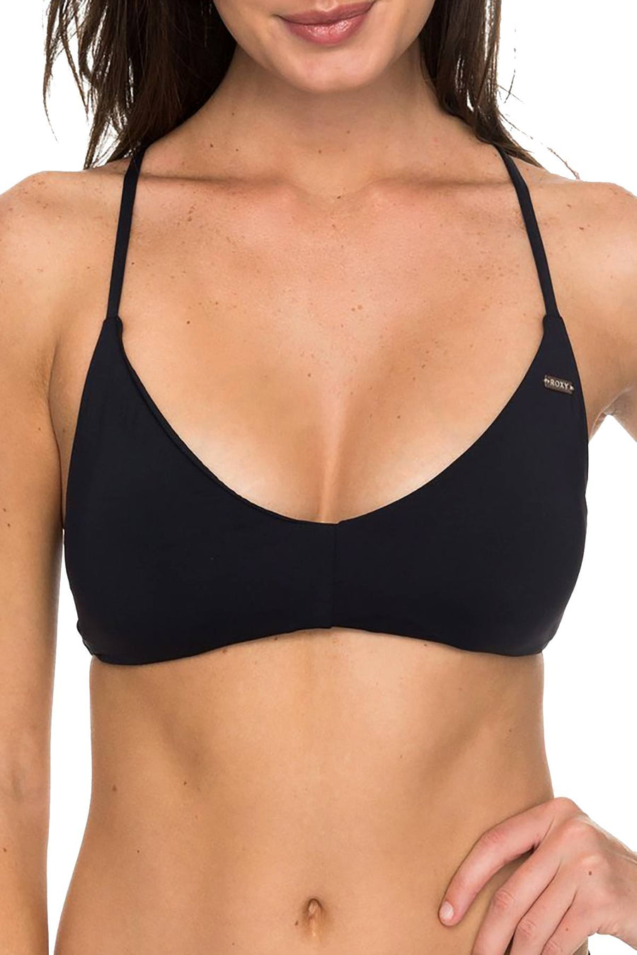 Roxy Anthracite-Black Surfer Strappy-Back Bikini Top