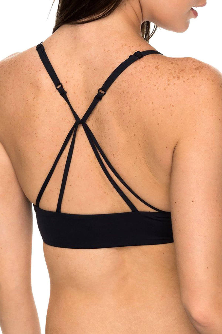Roxy Anthracite-Black Surfer Strappy-Back Bikini Top
