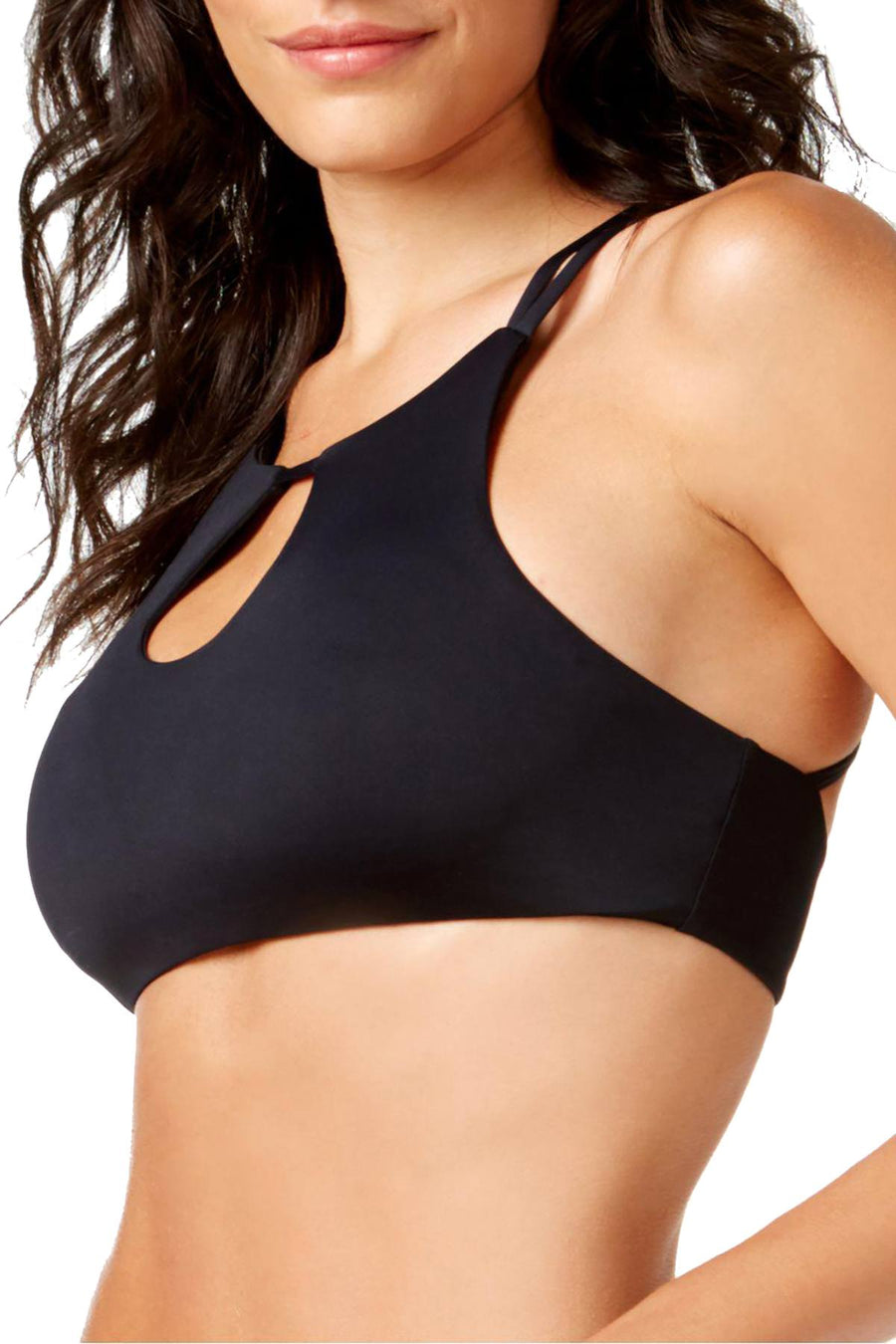 Roxy Black Softly Love High-Neck Crop Bikini Top