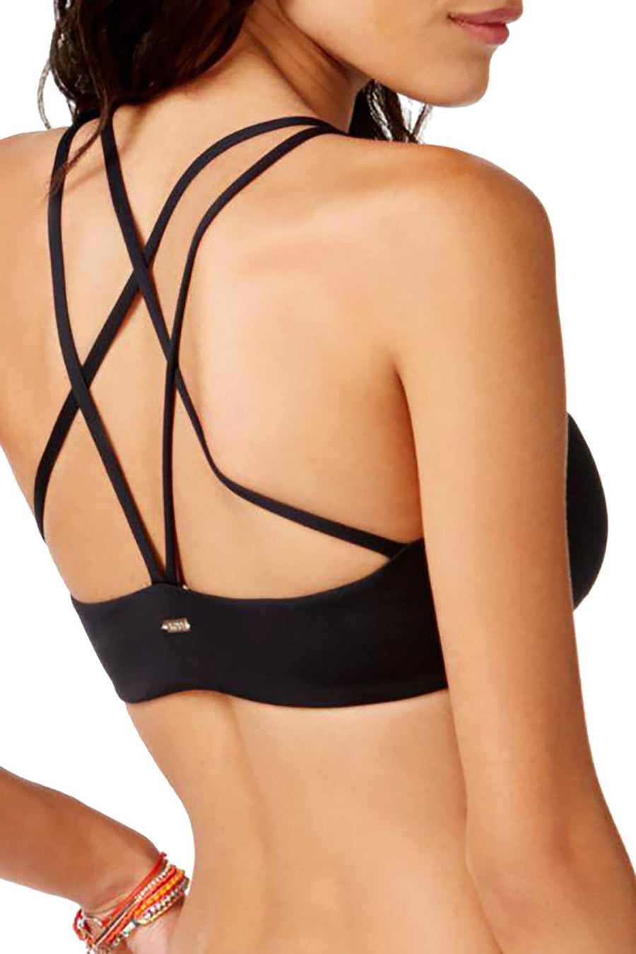 Roxy Black Softly Love High-Neck Crop Bikini Top
