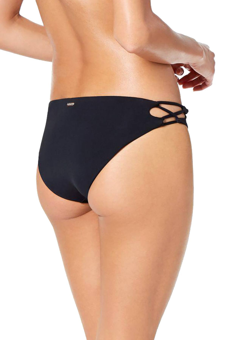 Roxy Black Softly-Love Lace-Up Bikini Bottom