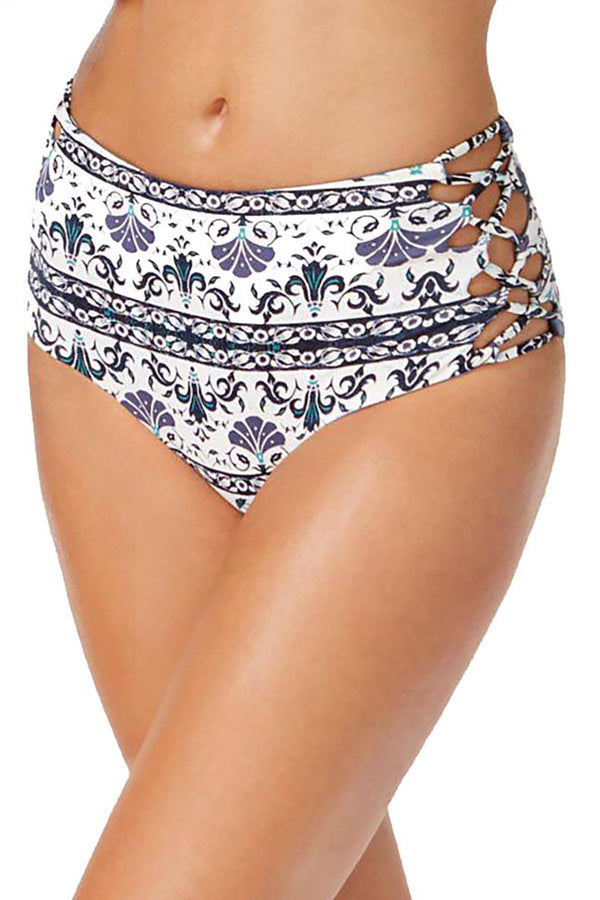 Roxy Blue/Multi Reversible High-Waist Bikini Bottom
