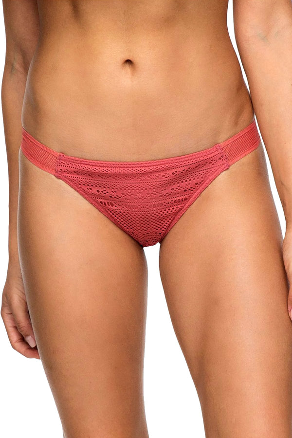 Roxy Dusty-Cedar Surf Bride Crochet Bikini Bottom